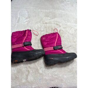 Sorel youth flurry deep blush tropic winter snow boot kids size 5